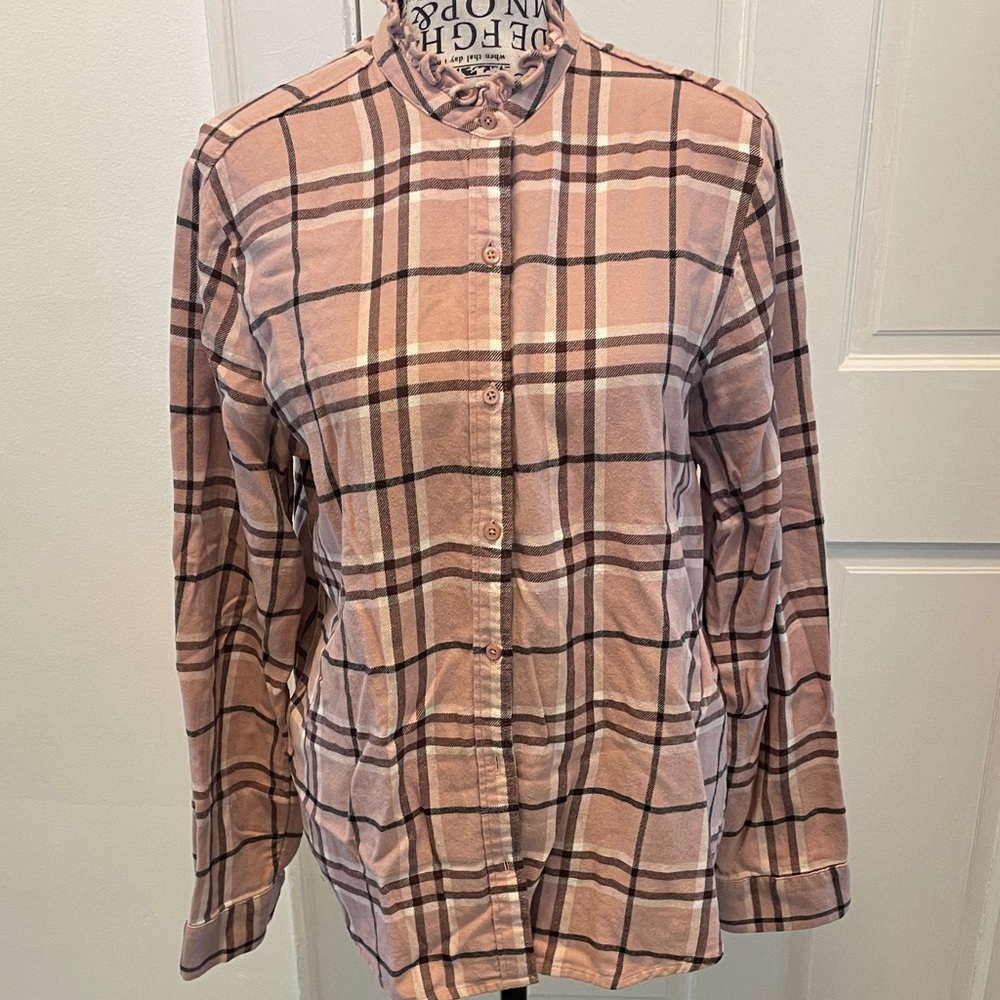Express Pink Plaid Button Down Shirt